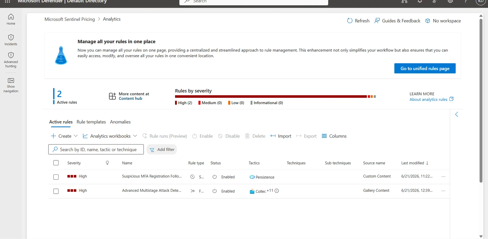 Suspicious MFA Registration analytics rule, High severity